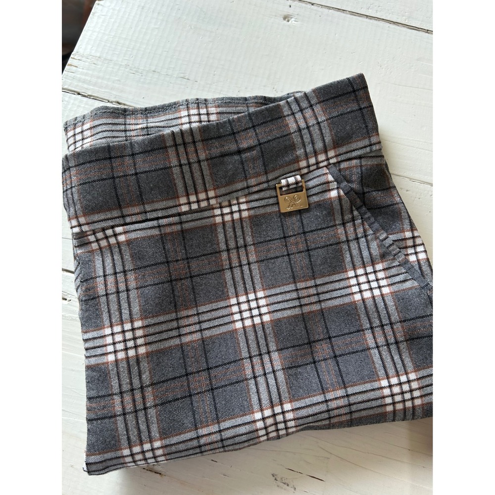 Rafaella Comfort Gray Plaid Stretch Pull On Slim Leg Pants Womens 16 Officecore
